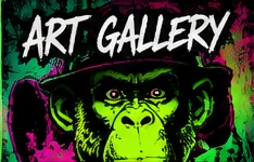 Neon ape stencil art