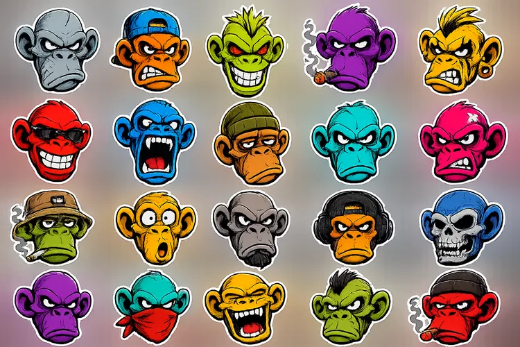Monkey expression character art